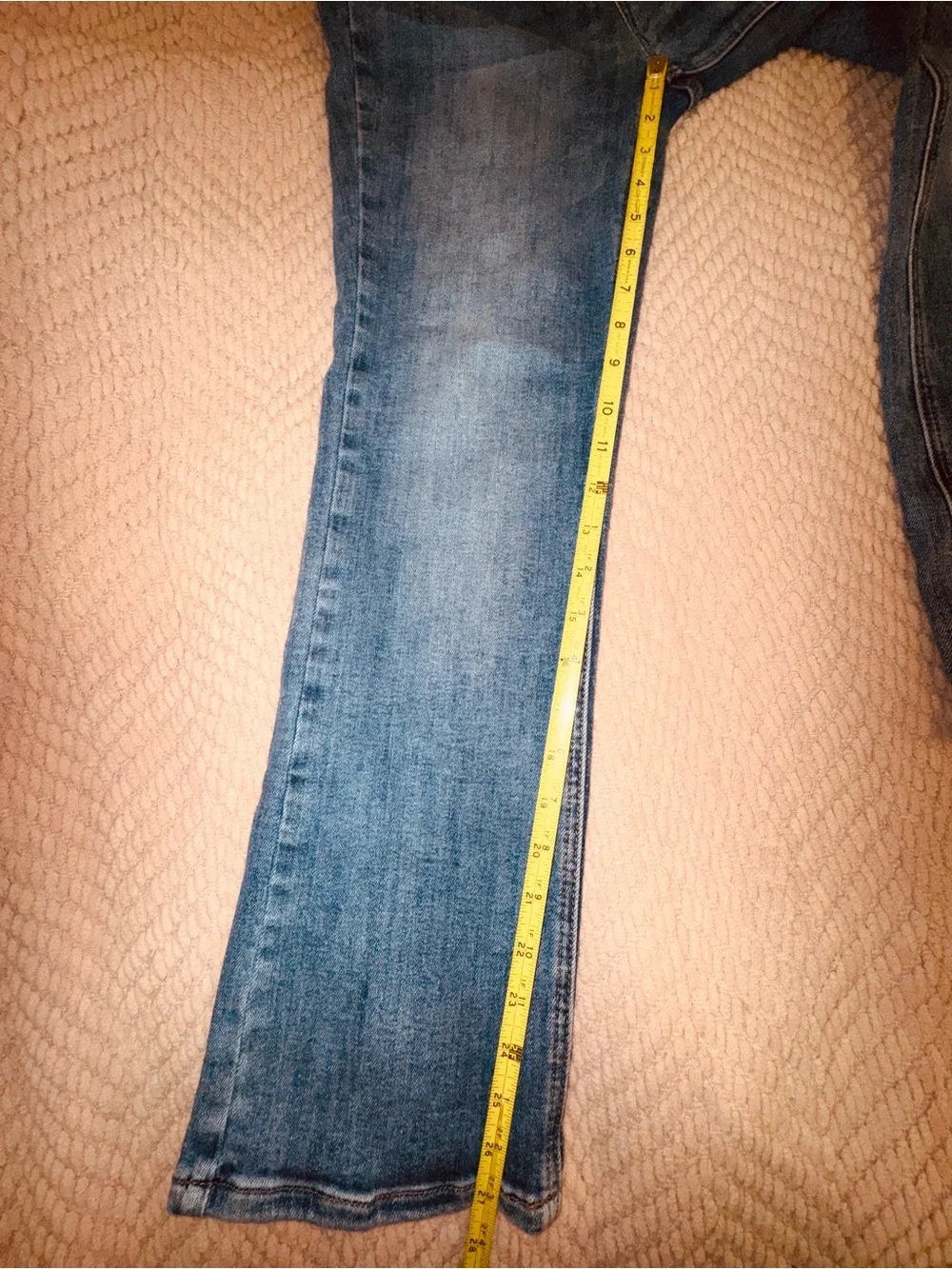 Risen High Rise Exposed Asymmetrical Zip Crop Jeans Sz 7/28